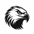 Black And White Hawk Or Eagle Head Logo Illustration Royalty Free Stock Photo