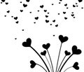 Black and white heart bouquet for Valentines Day. Clean and lovely design for cards.