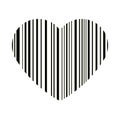 Black and white heart code design - valentine day concept