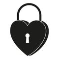 Black and white heart padlock silhouette Royalty Free Stock Photo