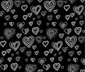 Black and white heart seamless pattern Royalty Free Stock Photo