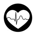 Black and white heart symbol of health Royalty Free Stock Photo