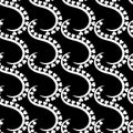 Black and White Heart Swirls Seamless Pattern