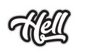 black and white hell hand written word text for typography logo