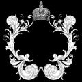 Black And White Heraldic Art Deco Quad Royalty Free Stock Photo