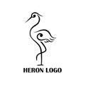 Black and White Heron Logo