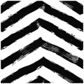 Black and white herringbone pattern with textured brush strokes vector illustration Royalty Free Stock Photo