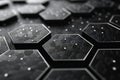 Black and white hexagon grid pattern, white lines on black background, degree angle Royalty Free Stock Photo