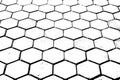 black and white hexagon silhouette texture background Royalty Free Stock Photo