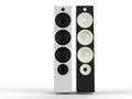 Black and white hi-fi speakers - front view Royalty Free Stock Photo