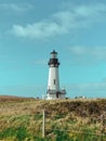 Black and White Lighthouse on a Clear Sunny Day Royalty Free Stock Photo