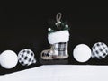 Black and White Holiday Decorations Royalty Free Stock Photo
