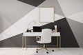 Black and white home office, poster Royalty Free Stock Photo