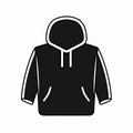 Black And White Hoodie Icon - Minimalistic Flat Design