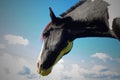 Black and White Horse against Blue Sky