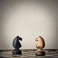 Black and white horse chess Royalty Free Stock Photo