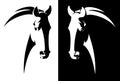 Black and white horse head vector Royalty Free Stock Photo