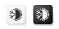 Black and white Hot and cold symbol. Sun and snowflake icon isolated on white background. Winter and summer symbol Royalty Free Stock Photo