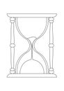 Black And White Hourglass Clipart. Coloring Page Of Hourglass