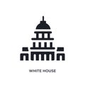 black white house isolated vector icon. simple element illustration from united states concept vector icons. white house editable Royalty Free Stock Photo