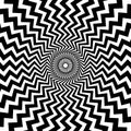 Black and White Hypnotic Spiral Background. Radial Spiral Rays Background. Retro Sunburst Background Template. Vector Illustration Royalty Free Stock Photo