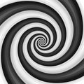 Black and White Hypnotic Spiral Background. Vector Royalty Free Stock Photo