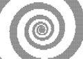 Hypnotic spiral ASCII characters bw