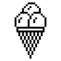 Black and white ice cream pixel art