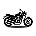 Black and White Icon of a Classic Motorcycle Royalty Free Stock Photo