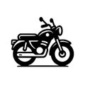 Black and White Icon of a Classic Motorcycle Royalty Free Stock Photo
