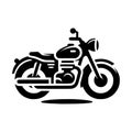 Black and White Icon of a Classic Motorcycle Royalty Free Stock Photo