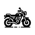 Black and white icon of a classic motorcycle Royalty Free Stock Photo