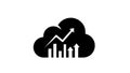 Cloud Icon with Bar Chart and Upward Arrow Symbolizing Cloud Analytics and Growth data graph Royalty Free Stock Photo