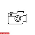 Black and white icon depicting a simplified camera design. The camera features a Royalty Free Stock Photo