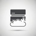 A black and white icon depicts a cloud computing symbol. It features two stacked Royalty Free Stock Photo