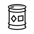 Black and white icon of a hazardous material barrel Royalty Free Stock Photo