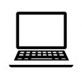 Black and white icon of a laptop Royalty Free Stock Photo