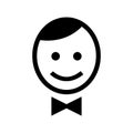 Black and white icon with a man waiter