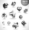 Black white icon set Royalty Free Stock Photo