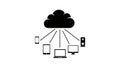 Cloud computing icon connecting various electronic devices technology network Royalty Free Stock Photo