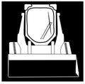 Black and white icon skid steer loader