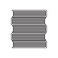 Black and white icon of stacked books. Vector Illustration Royalty Free Stock Photo