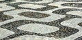 Black and white iconic mosaic, Portuguese pavement by old design