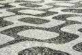 Black and white iconic mosaic, Portuguese pavement by old design