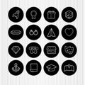 Black and white icons