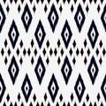 Black and white ikat Seamless Pattern Design for Fabric. Vector EPS10