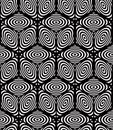 Black and white illusive abstract geometric seamless 3d pattern.