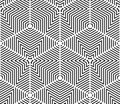 Black and white illusive abstract geometric seamless 3d pattern. Royalty Free Stock Photo