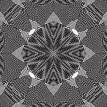 Black and white illusive abstract seamless pattern