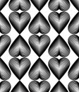 Black and white illusive abstract seamless pattern with romantic